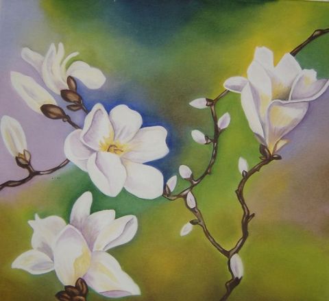 Fleurs en éveil - Peinture - Arlette BONIDAN