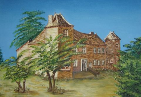 Le château de GREZES (Lot) - Peinture - Arlette BONIDAN Le château de GREZES (Lot) - Peinture - Arlette BONIDAN