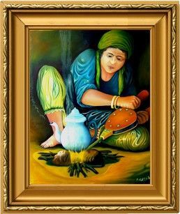 L'artiste EL Ouardi Mohammed - Femme préparant le thè.