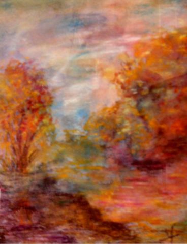 automne rouge, feu, or... - Peinture - yanou