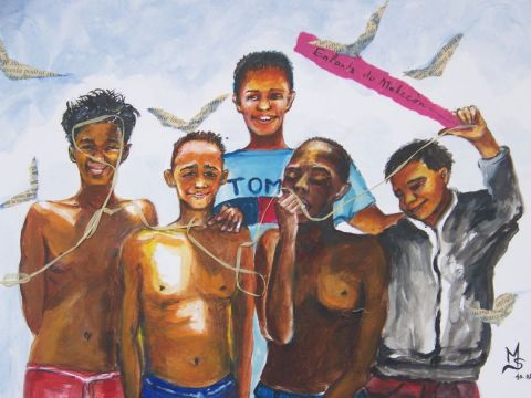 L'artiste marie stricher - les enfants du Malecon