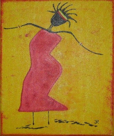 Africaine - Peinture - JANINE ROQUESSALANE