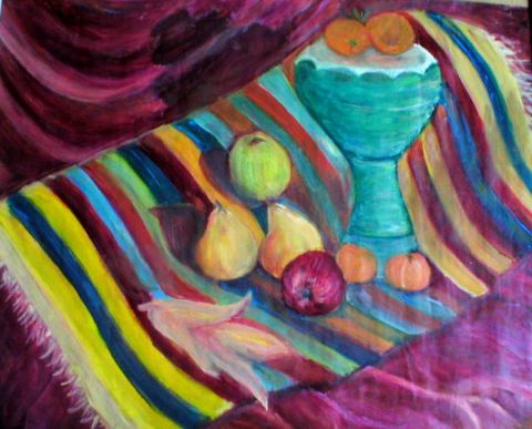 Fruits sur tapis - Peinture - DAISY