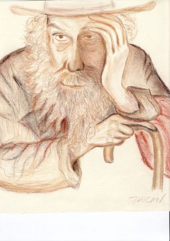le vieil homme - Peinture - JACQUELINE SARAH UZAN