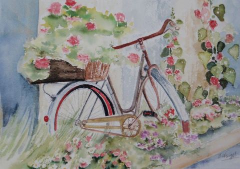 la bicyclette  - Peinture - MARYSE WENGER