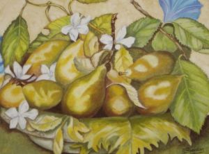 Peinture de Arlette BONIDAN: panier de poires
