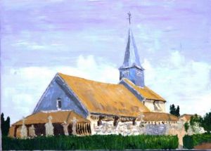 Voir cette oeuvre de Le Champenois: Église à pan de bois, Sainte Marie du lac (Marne)