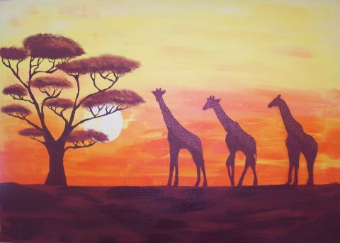 L'artiste artsandrine - Girafes en relief