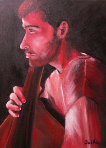 contre - bassiste - Peinture - Gaelle RAMAEN contre - bassiste - Peinture - Gaelle RAMAEN