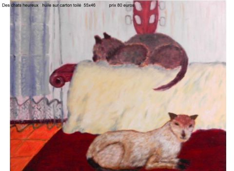 L'artiste Mourad Gheziel - Des chat heureux