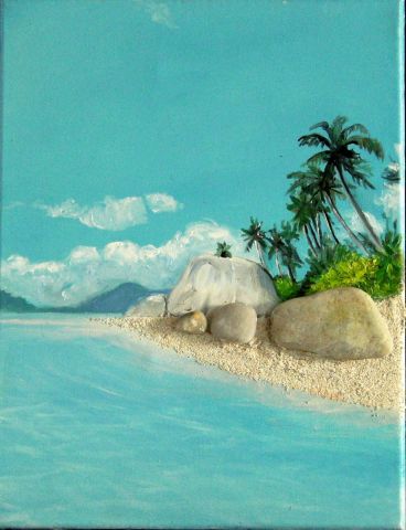 PLAGE ET ROCHERS 2 (huile sur toile) - Mixte - 3D TROPICAL ART PLAGE ET ROCHERS 2 (huile sur toile) - Mixte - 3D TROPICAL ART
