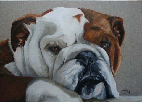 Under Chienne bulldog - Peinture - Marie-Christine Meicher Under Chienne bulldog - Peinture - Marie-Christine Meicher