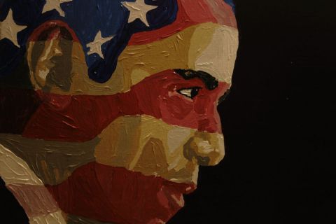 L'artiste KAHOUADJI - Obama with star and stripes