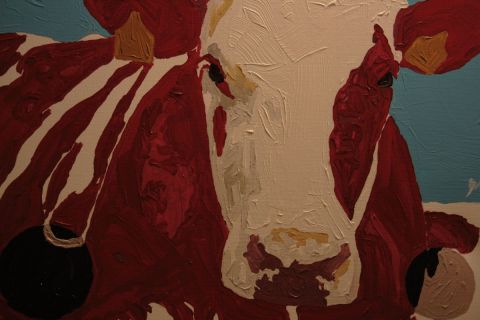 The cow - Peinture - KAHOUADJI