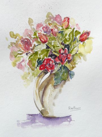 L'artiste atelier mauve - bouquet de roses