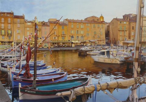 L'artiste Thierry Duval - Le port de Saint-Tropez L'artiste Thierry Duval - Le port de Saint-Tropez