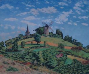 Peinture de Jacques Hebert: La Colline de Montpezat d'Agenais