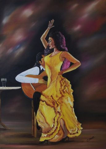 flamenco - Peinture - Amilcar