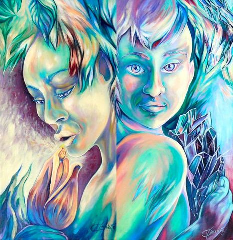 Les Gémeaux - Peinture - Chantale Vincelette Les Gémeaux - Peinture - Chantale Vincelette