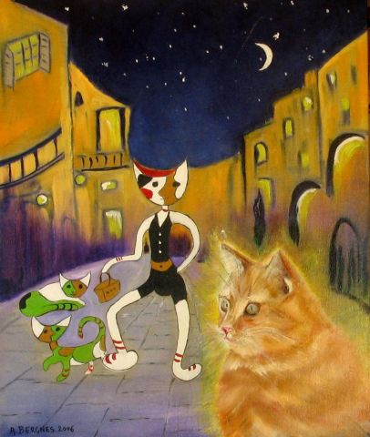 chat des villes et chat des champs - Peinture - anna