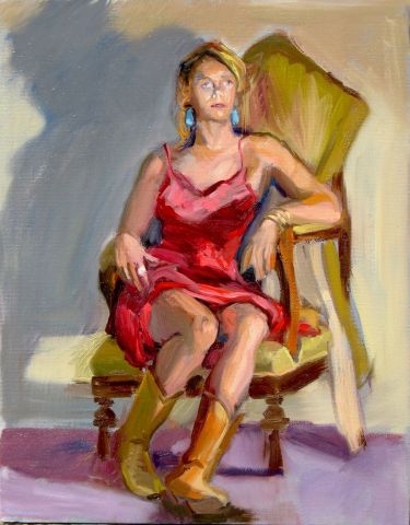 La fille en dessous fuchsia - Peinture - Dominique Amendola La fille en dessous fuchsia - Peinture - Dominique Amendola