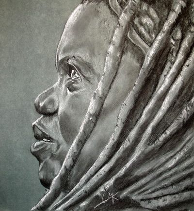 L'artiste Philippe FLOHIC - femme Himba de profil 120109