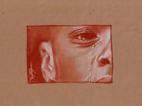visage d'enfant en pleurs 200508 - Dessin - Philippe FLOHIC