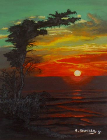 coucher de soleil - Peinture - A BRUNELLO