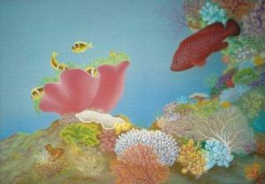 Dessin de Francoise Valentin: Le jardin sous la mer