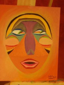 Voir le détail de cette oeuvre: masque d'afrique orange