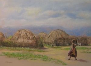 Voir le détail de cette oeuvre: retour à la case d'Arboré en  Ethiopie
