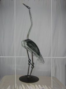 Sculpture de Roland GOURDON: GRUE CENDREE