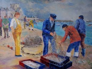 Voir cette oeuvre de Pierre Jourdam: Le port de Barfleur
