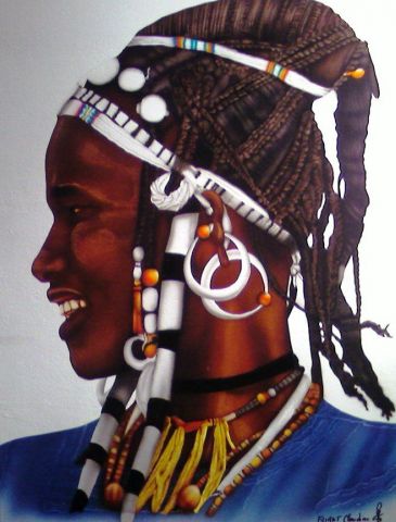 Afrique - peinture sur bois - Peinture - Claudine Friant