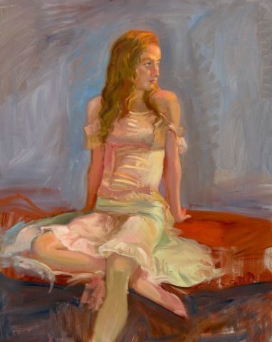 La danseuse au repos - Peinture - Dominique  Amendola 