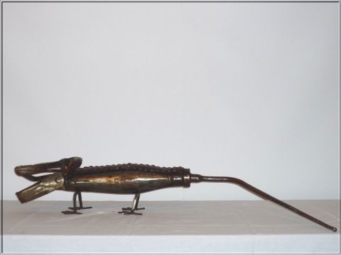 Petit Crocodile - Sculpture - Roland GOURDON