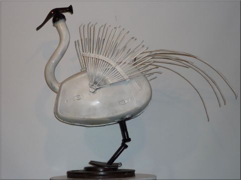 CYGNE BLANC - Sculpture - Roland GOURDON