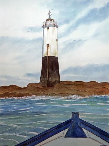 Le phare du Sénéquet - Peinture - Michel Guillard