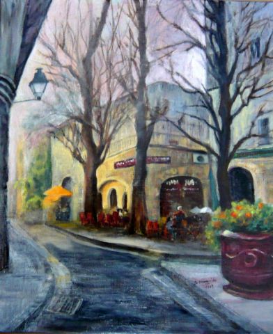 Place Ste Anne - Montpellier - Peinture - Suzanne ACCARIES Place Ste Anne - Montpellier - Peinture - Suzanne ACCARIES