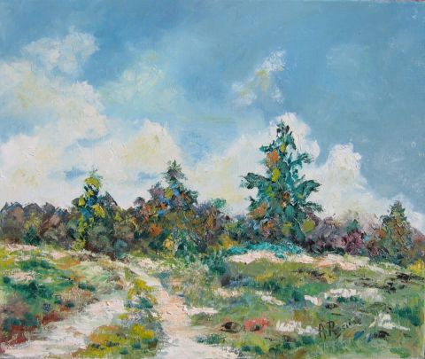 Chemin de campagne - Peinture - Andre Rosiere