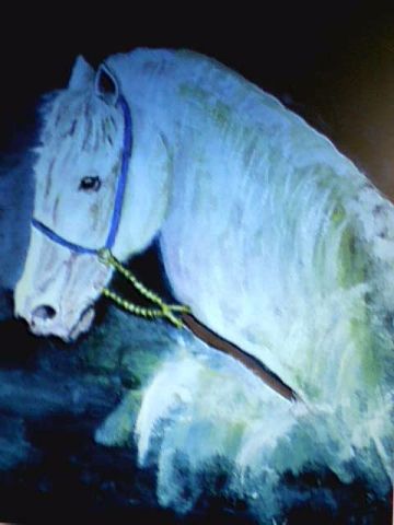 L'artiste marc Maillard - cheval blanc