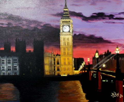 Une nuit à Londre - Peinture - A BRUNELLO