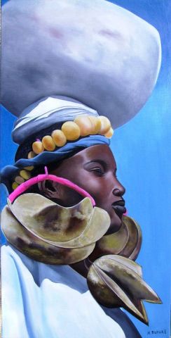 La Malienne - Peinture - nathalie buzare