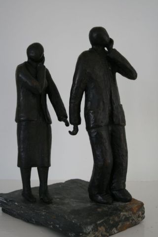 Couple dialoguant - Sculpture - haza