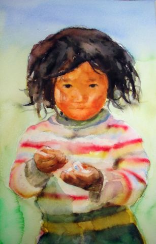 Enfant Tibetain - Peinture - yoozo