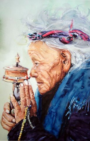 L'artiste yoozo - pélerine Tibetaine