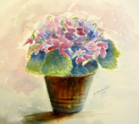 L'artiste Suzanne ACCARIES - Le pot de fleurs