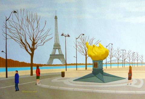 12  La Tour Eiffel - Peinture - Sotiris Rene SIDIROPOULOS