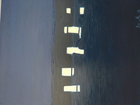 Méditerranée, nuit - Peinture - BLD