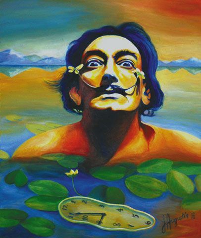L'artiste James AUGUSTIN - Dali,Salvador,portrait,Dali et les nénuphars